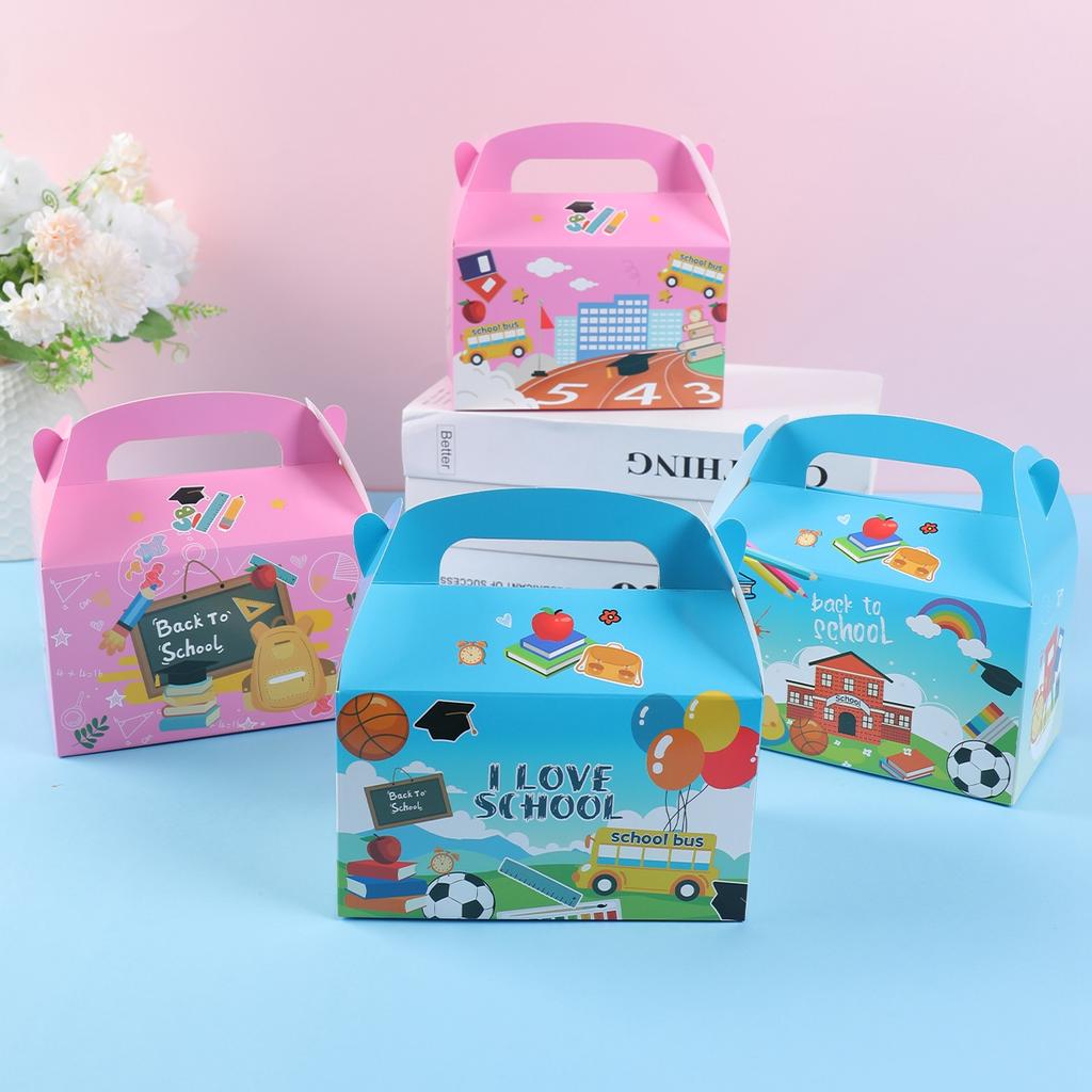 Cutie de bomboane pentru înapoi la școală, ghiozdane școlare, cutii pentru tratații, recuzită foto pentru petrecerea de prima zi de școală, pentru acasă, birou, clasă, favoruri de petrecere