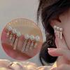 925 Silver Needle Green Red Butterfly Long Tassel Earrings For Women Jewelry Trending Korean Fashion Crystal Drop Earrings