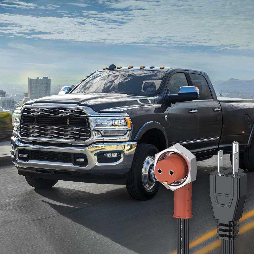 120V Block Heater Cord For Heavy Duty Immersion Heaters And Engine Block Heaters 6-Feet 16AWG, Compatible With Ford F250 F350 And Dodge Ram 2500 Cumm