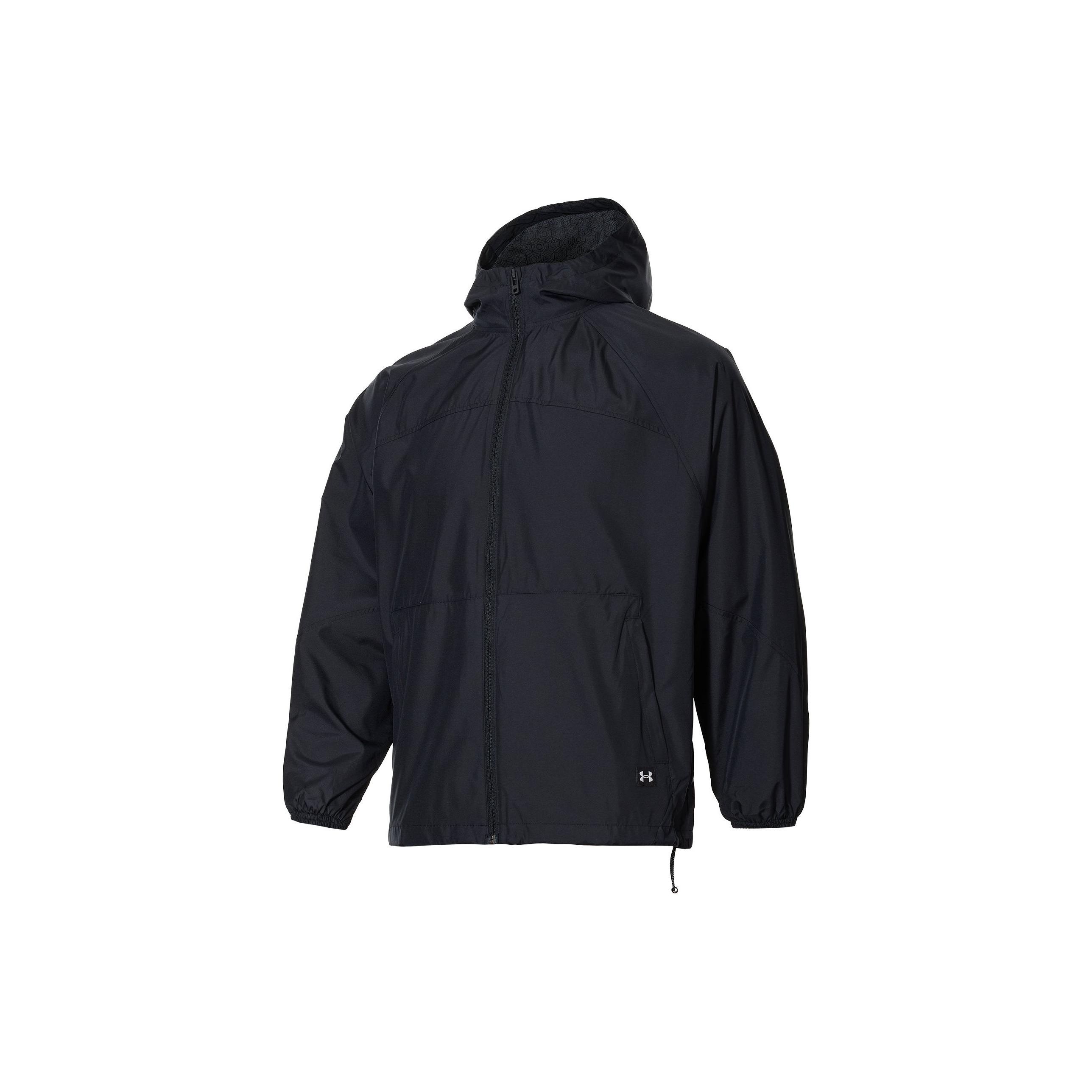 Under Armour RUSH Woven Full-Zip Hooded Jacket Men Black 1382896-001 XL