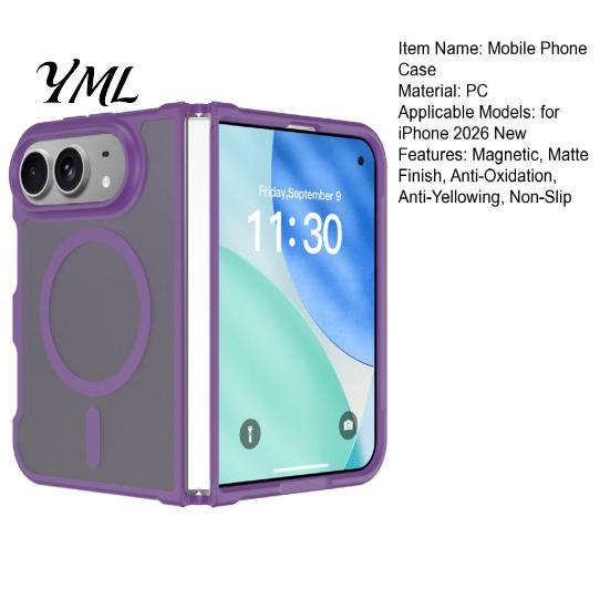 Clear Protective Case for IPhone Magnetic Matte Phone iPhone 2026 New, Full Hinge Durable Transparent Protection, Not Yellowing Military-Grade