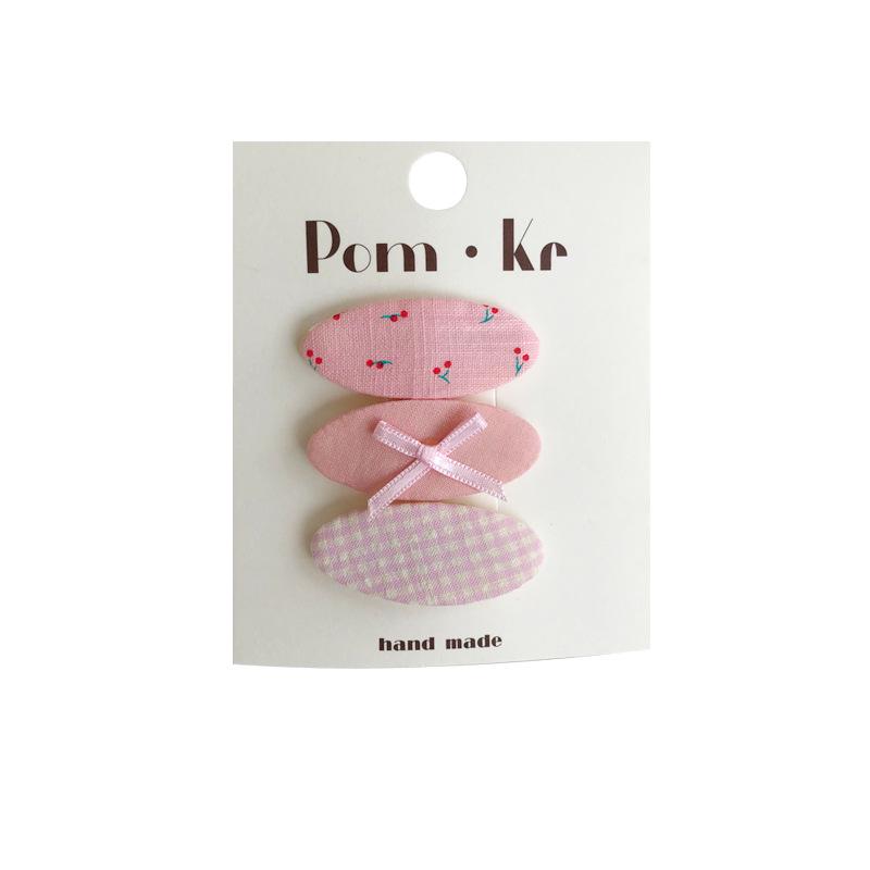 Adorable Oval Plaid Floral Hair Clip for Kids – Versatile Hairpin for Bangs and Frizziness