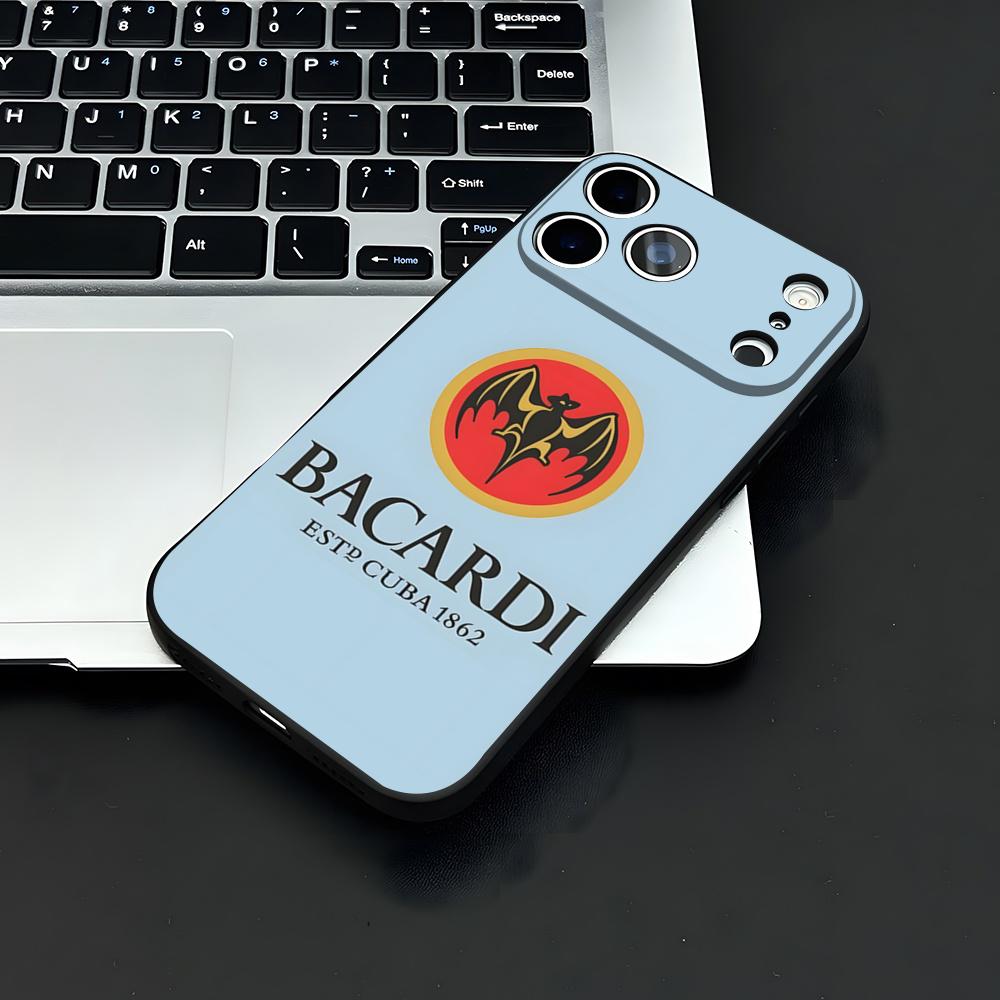 B-Bacardi Handyhülle Für IPhone 17 Air 16 E Pro Max 15 14 13 Mini 12 Pro 11 Max Plus Schwarze Weiche Schale