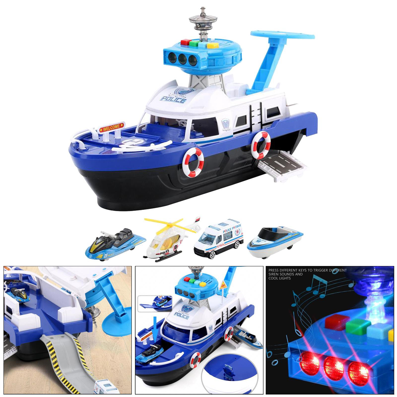 

дети детская игрушка Моделирование Трек Инерционная Лодка Литые Модели и Транспортные Средства Модель Корабля Машина для мальчиков Police