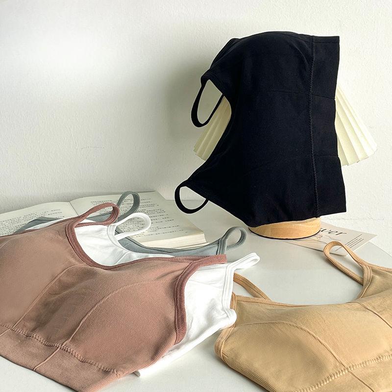 Women's Wire-Free Push-Up Sports Camisole Cami-Style One-Piece Bra Underwear