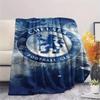The Blues Logo Print FlAannel Blanket, High Quality Comfortable for All Seasons, Home Decor, Warmth and Comfort