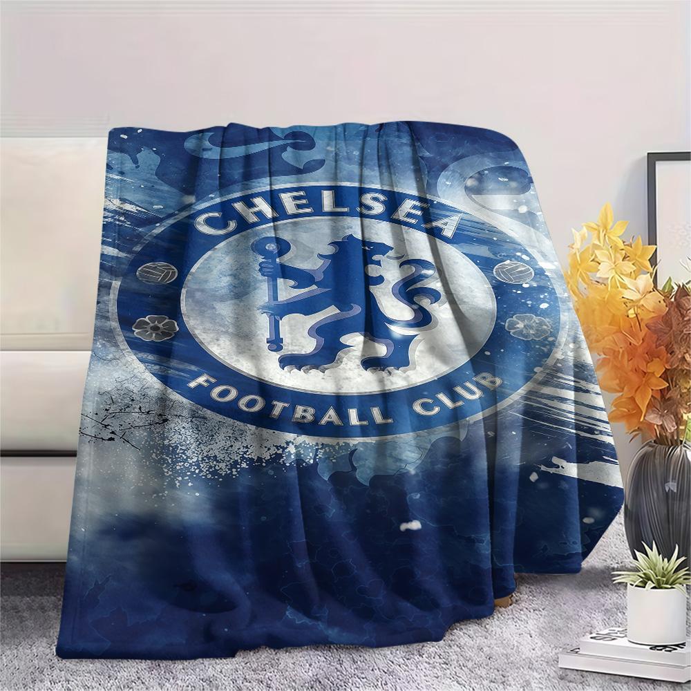 The Blues Logo Print FlAannel Blanket, High Quality Comfortable for All Seasons, Home Decor, Warmth and Comfort
