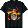 Chinchilla Sombrero Fiesta T-Shirt Funny Mexican Animal Graphic Tee Men Casual Short Sleeve Top