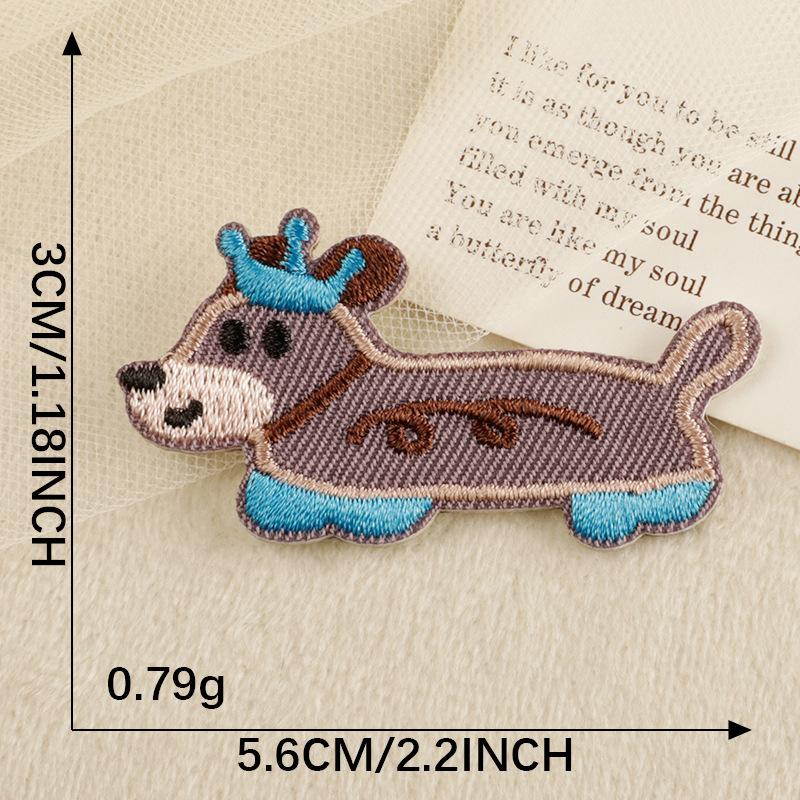 Embroidery Label Embroidery Sticker DIY Self-adhesive Patch Sticker Accessories Patch Cartoon Sausage Dog Original Cloth Sticker