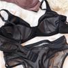 Conjunto de sujetador push up de seda de hielo para mujer, ropa interior cómoda y sexy con pechos pequeños, relleno desmontable, copa fina, sujetador, bragas íntimas