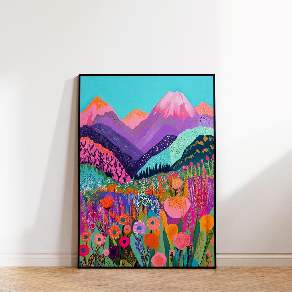 Abstract Rodeo Art Poster Colorful Eclectic Cowboy Wall Art Neutral Floral Home Office Living Room Decor Wall Decor Aesthetic