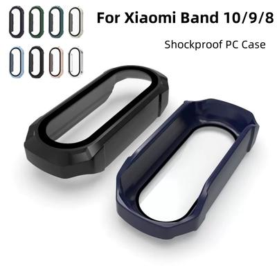 Hartes PC-Gehäuse Glas Displayschutz für Xiaomi Smart Band 10 9 8 7 4/5/6 Stoßfest Uhrenabdeckung Bumper Schale für miband10