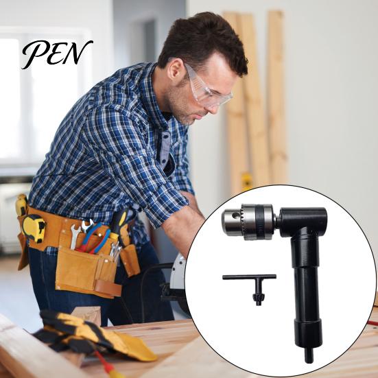 Narrow Space Drilling Accessory 90 Degree Right Angle Drill Attachment, Corner Adapter with 0.8-10mm 3-Jaw Chuck, Compatible Most Bits Professional