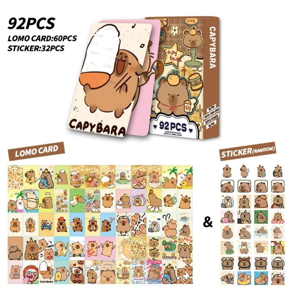 Double-sided Lomo Cards Cartoon Capybara Collection Cards Lovely Capybara Photocards  Gift