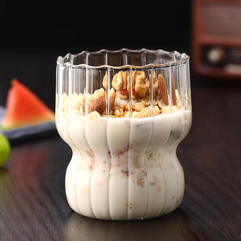 Shangqi Striped Borosilicate Glass Breakfast Cup