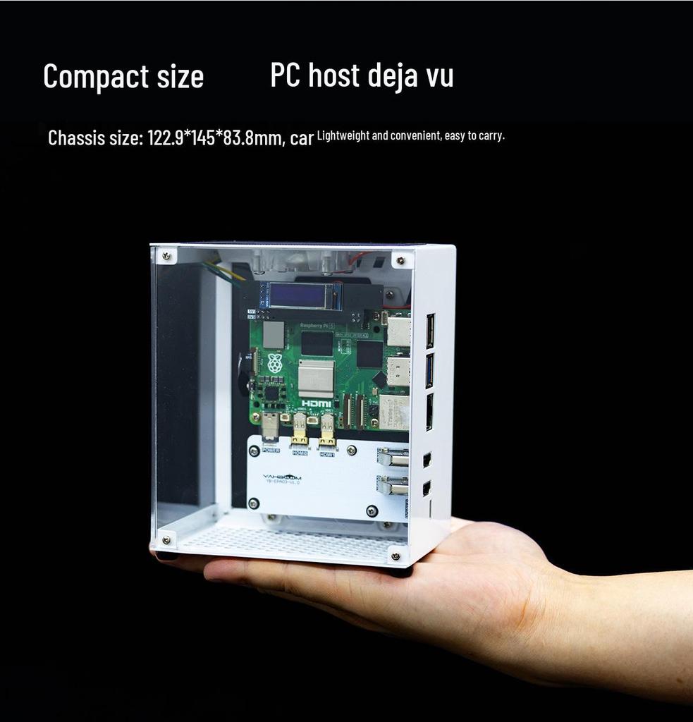Raspberry Pi 5 Sea View Case: Non-Aluminum Protective Shell with PCIe M.2 SSD Support