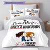 Biancheria da letto con motivo Grey's Anatomy, Set copripiumino Copripiumino Federa Regalo di Compleanno per la Casa (1 * copripiumino + 2 * federa, senza nucleo)