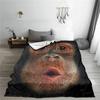 Adorable Monkey Face Ultra-Soft Cozy Blanket - Perfect for Winter Warmth, Ideal Gift for Animal and Art Enthusiasts