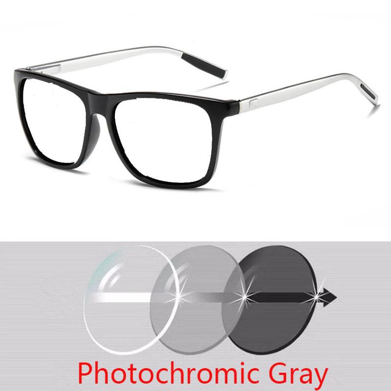 Modische quadratische Brille Herren Damen Aluminium-Magnesium Korrektionsbrille 0 -0,5 -1,0 -2,0 Bis -6,0