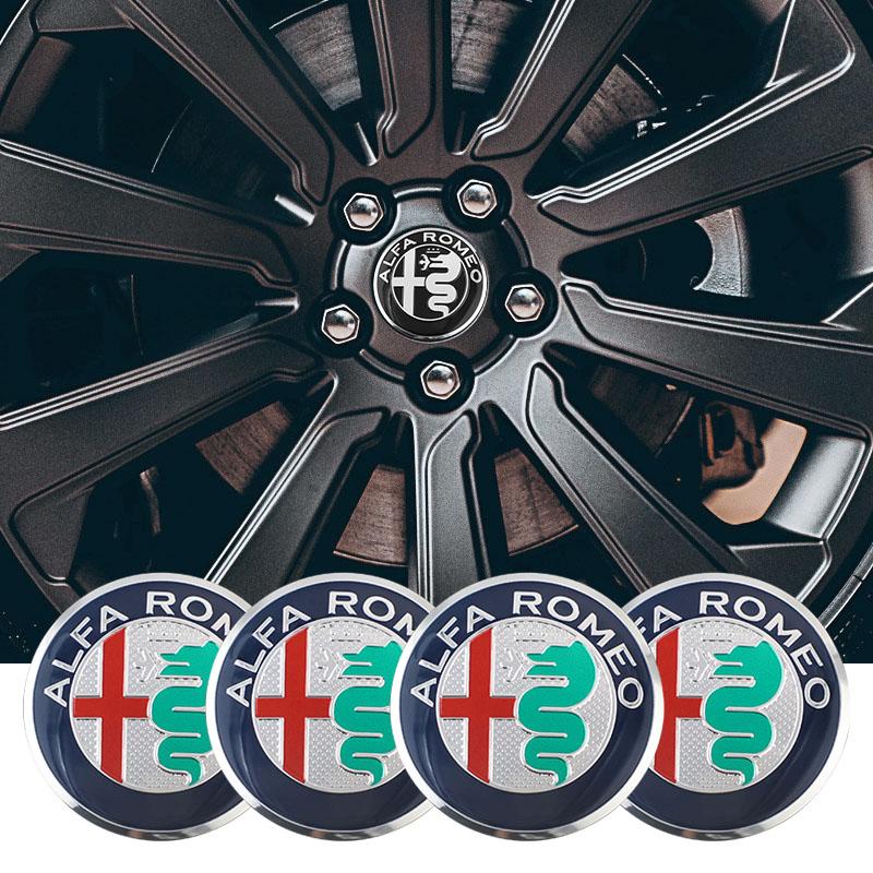 4 szt. Naklejki na dekielki piasty kół samochodowych 56 mm Do Alfa Romeo 4C 159 Spider Giulietta Giulia GT Tonale Mito Akcesoria do stylizacji samochodu