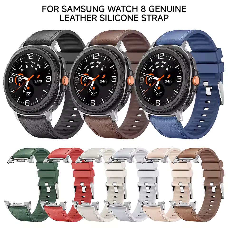 Offisiell lærreim uten mellomrom for Samsung Galaxy Watch 8 Classic 46MM rem for Galaxy Watch 8 40MM 44MM armbåndstilbehør
