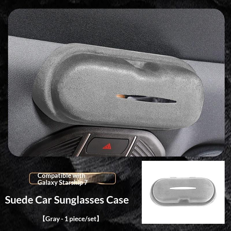 For Geely Starray EM-i Car Premium Suede Sunroof Mount Glasses Storage Organizer Protective Eyeglass Case