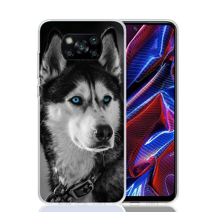 Siberian Husky Dog Case Phone Cover for Xiaomi Redmi Note 10 9 9S 8 8T 7 5 Pro Mi 12T 11T 10T 9T 12 11 Lite A3 A2 Trend Fundas M
