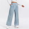 2025 Europese en Amerikaanse Dames Hoge Taille Wijde Pijp Elegante Casual Broek