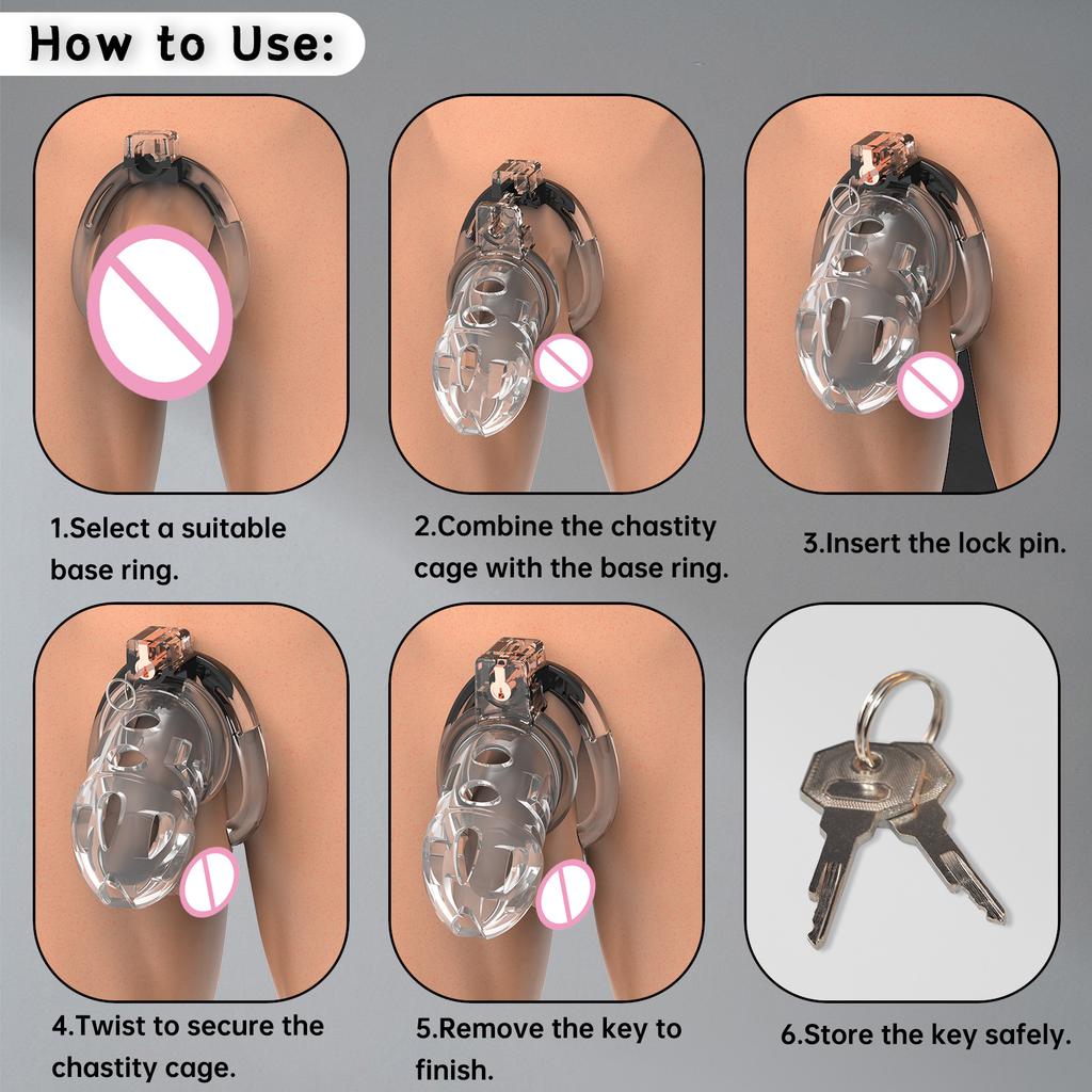 Male Silicone Chastity Lock, Urethral Cock Ring, Chastity Belt Penis Cage, Penis Sleeve, Erotic Urethral Lock, Adult Sex Toys