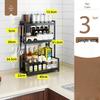 Stainless Steel 3-Tier Kitchen Countertop Seasoning Rack