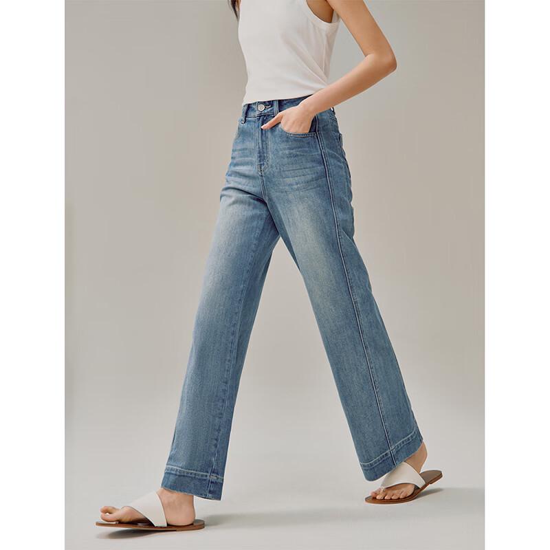 INMAN Retro Side Slit Cropped Straight Jeans for Women