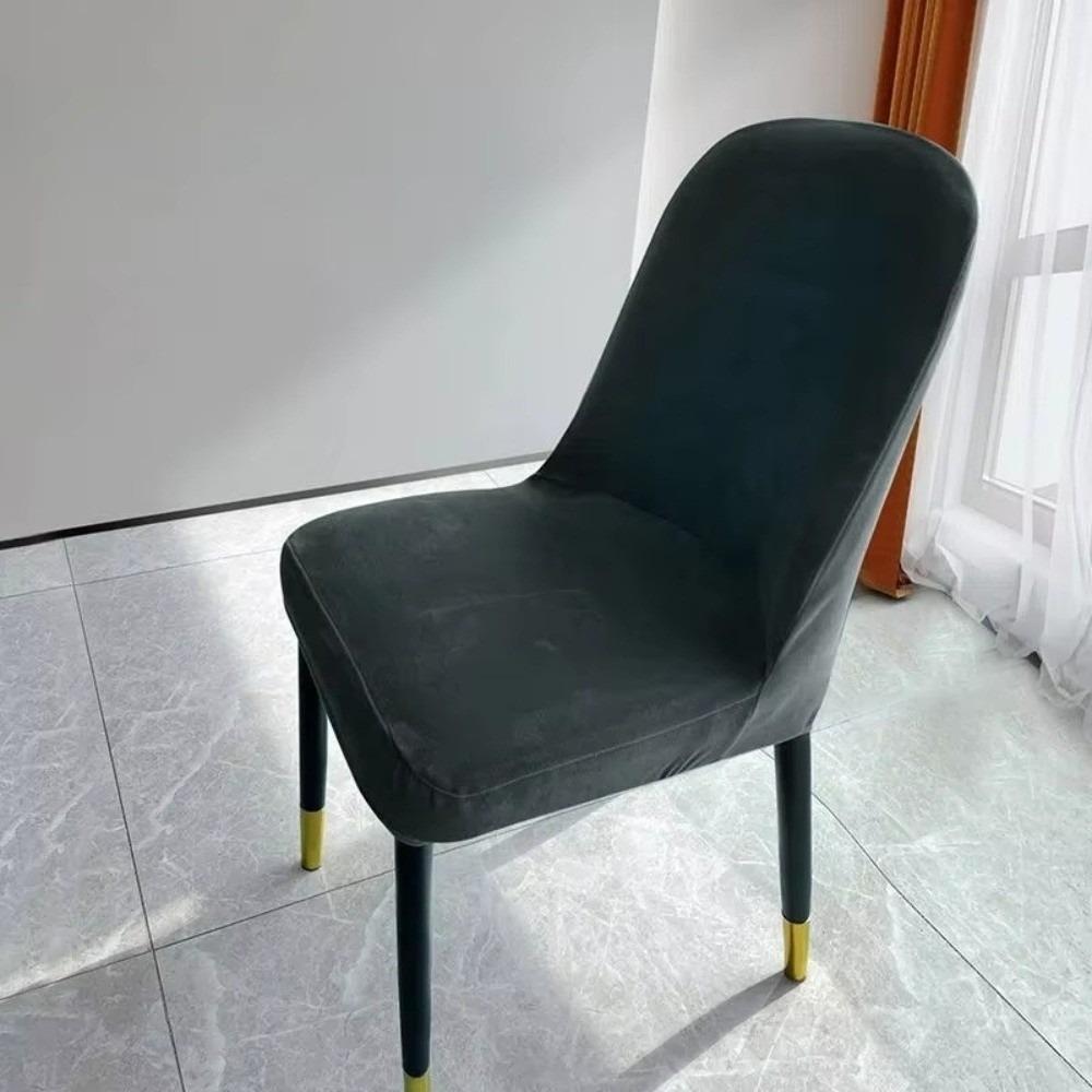 New Velvet Chair Slipcovers Solid Color Universal Seat Case Washable Adjustable Elastic Stool Covers Dining Room