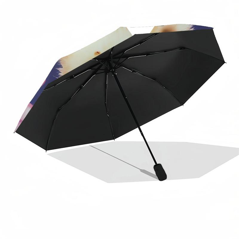 1pc Cute Lion Cub with Flowers Umbrella with Plastic Handle,Suitable for All Seasons Home Travel Outdoor UmbrellaDD409