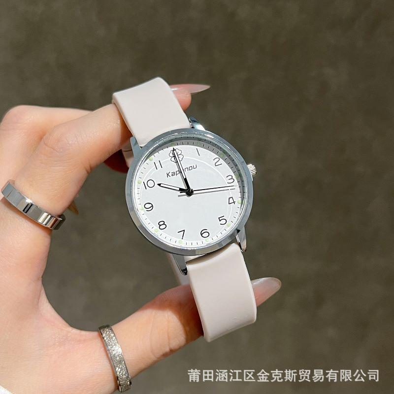 Quartz watch summer simple digital high-end women's watch niche high-value silicone student watch
