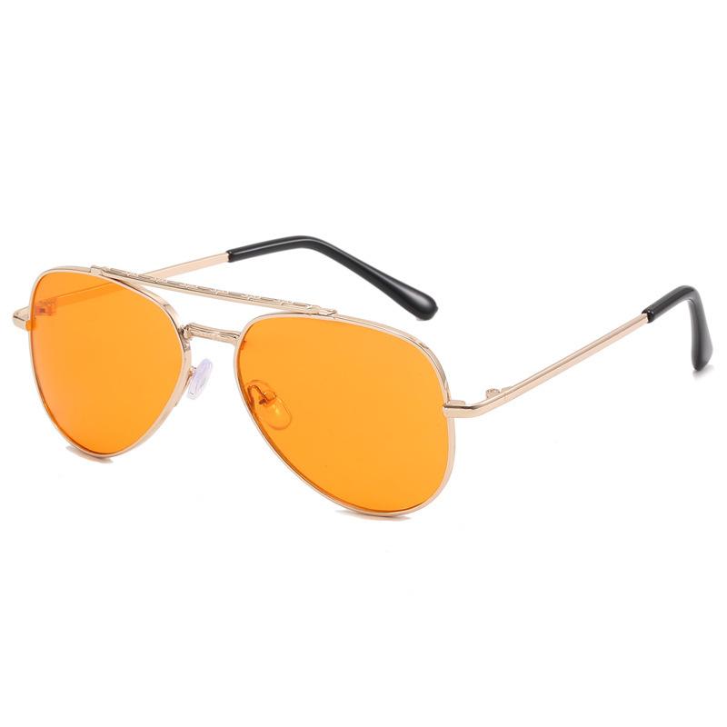 

2025 New Metal Sunglasses Boys And Girls Baby Aviator Glasses Children s Eyewear оранжевый
