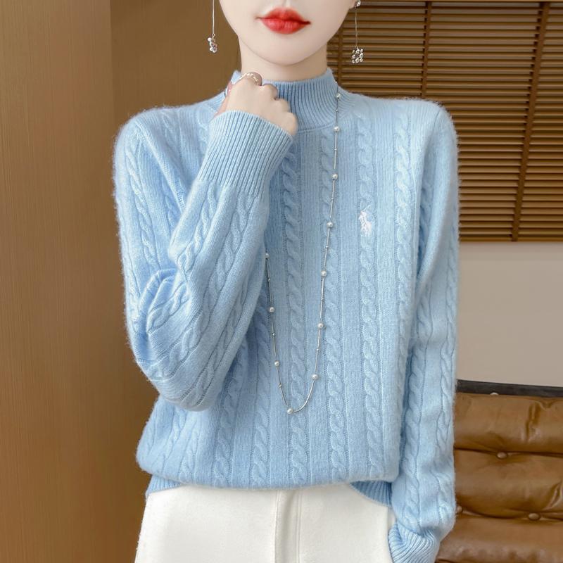 Women's Cashmere Sweater Qinghe Cashmere 30% Cashmere 70% Wool Autumn and Winter Pullover Warm and Fashionable