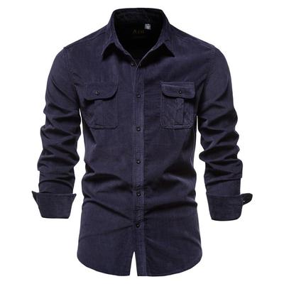 AIOPESON Men Shirt High Quality Lapel Single-breasted Pocket 100% Cotton Spring Casual Slim Retro Fashion Shirt Men Warm Men Shirt