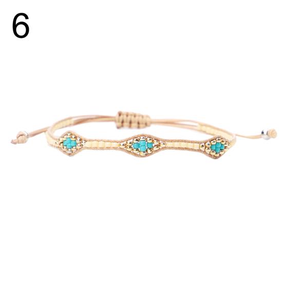 Summer Beach Bohemian Beading Wax Rope Handmade Woven Bracelet Women Jewelry