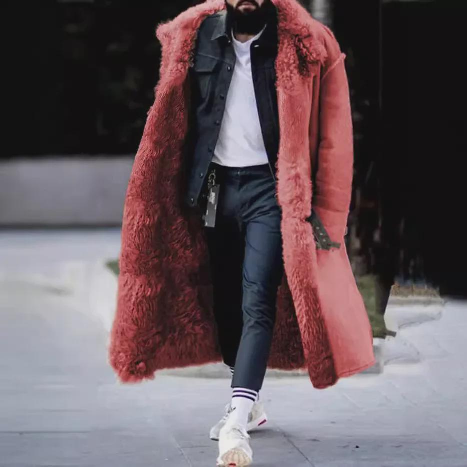 Men's Thick Winter Suede Long Coat