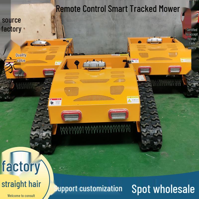 Fully Automatic Remote Control Crawler Lawn Mower and Weed Trimmer for Municipal Greening