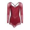 All-in-One Performance Jumpsuit for Women S-XXL: Perfect for Tango, Rumba & Figure Skating with Mesh Sleeves & Open Back