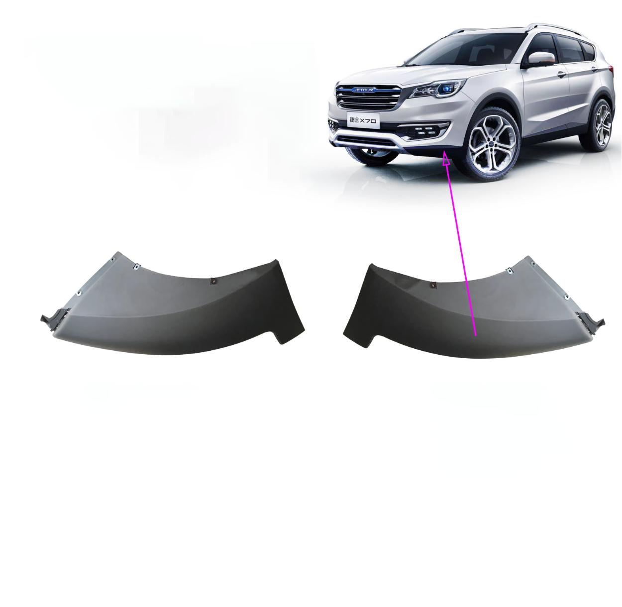 Chery Jetour X70 New Front Bumper Lower Guard Plate Corner Cover Trim Strip for Left and Right Side Front Bumper Lower Body Front Bumper&Plastic чёрный