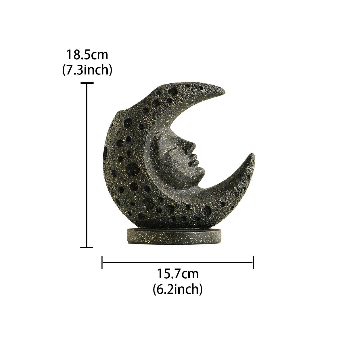 

1pc Moon Modeling Resin Flower Vase Indoor Home Entrance Decorative Flower Pot Ornament чорний