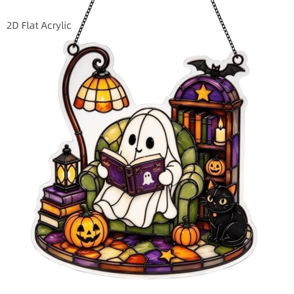 Pumpkin Cat Witch Ghost Pendant Decoration Colorful Window Hanging Decoration Balcony