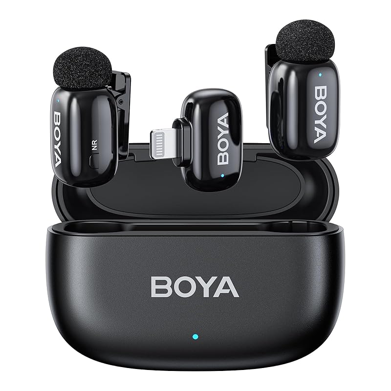 

BOYA mini wireless microphone [super mini 360° sound collection pin microphone] Lightning wireless microphone iPhone Compatible with 14 series For