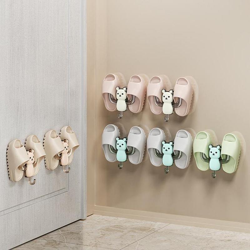 Slippers Rack No Punching Bathroom Simple Slipper Hook Toilet Drainage Rack Wall Mounted Bedroom Neat Storage Shoe Drying Rack