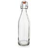 Skleněná láhev s korkem a klipem na víno, tinkturu, likér, sirup, džus 750 ml