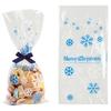 50Pcs Xmas Baking Bags Clear Printing Cartoon Cookie Packaging Christmas Print Bakery Bread Bags for Bakery