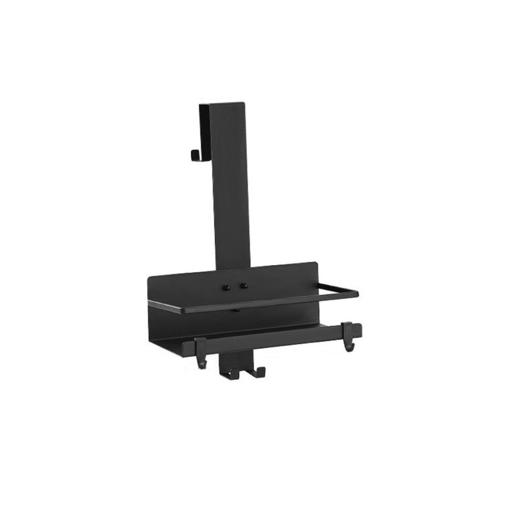 

Stainless Steel Hanging Shower Basket No Drill Large Capacity Bathroom Storage Rack Movable with Hooks Door Hanging Basket