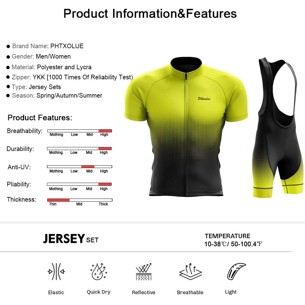 Phtxolue 2023 Cycling Set Men Cycling Clothing Anti-UV Breathable Women Bike Mtb Mountain Bicycle Wear Kit Cycling Jersey Suit